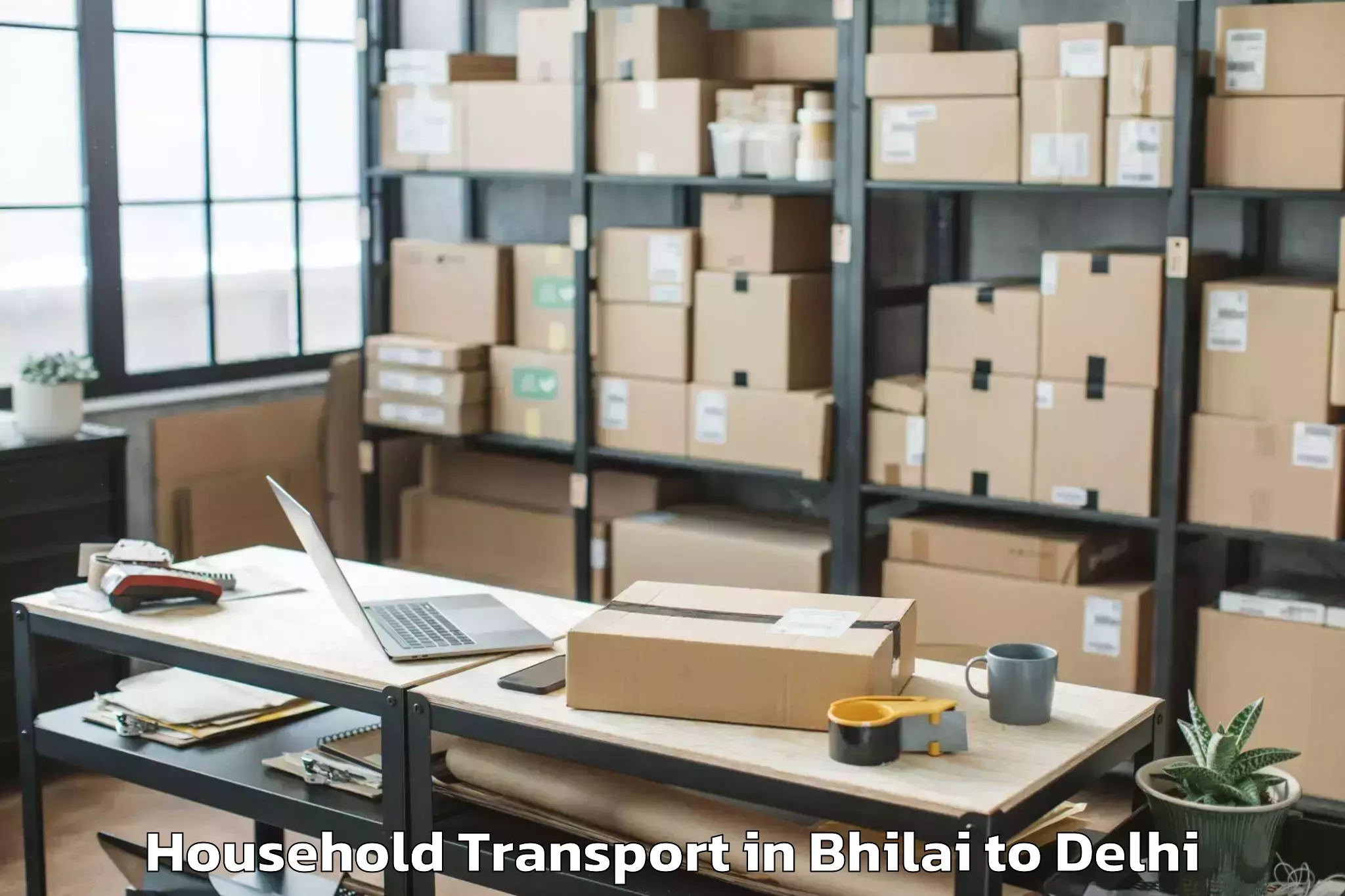 Book Bhilai to Flatted Factory Complex Okhla Household Transport Online